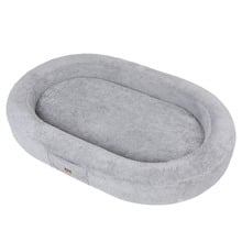 Grey Brady Inflatable Faux Fur Dog Bed